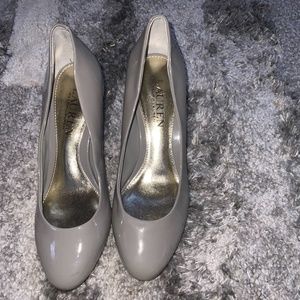 Grey Ralph Lauren blocked heel shoes size 5